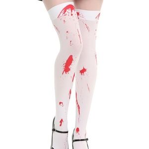Blood splatter white thigh highs